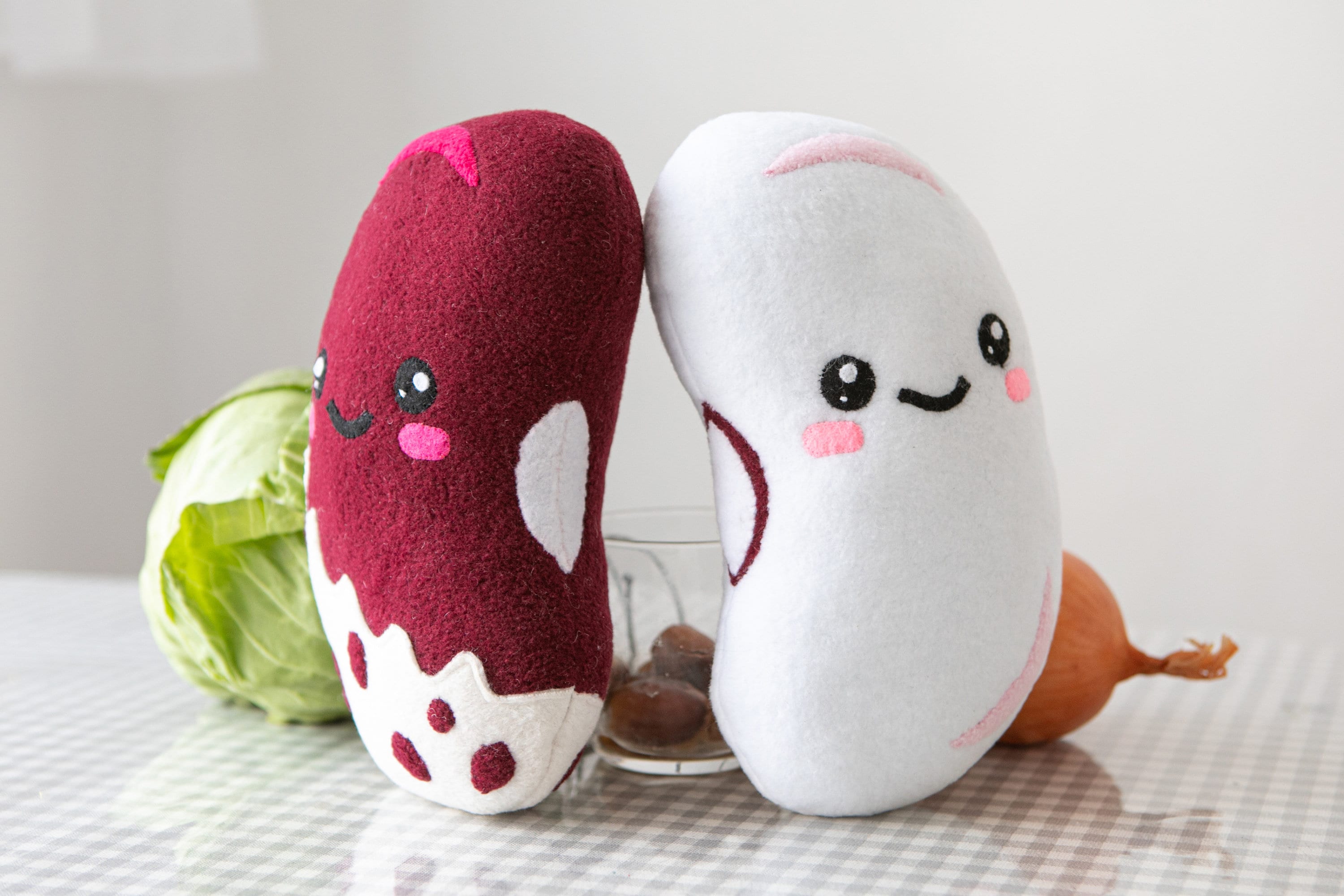 Bean plush Kawaii Bean plushie Handmade soft toy Kidney bean Etsy