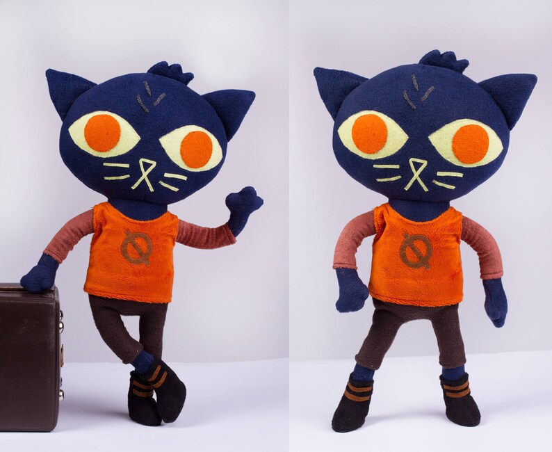 Night in the Woods plush - Mae Borowski doll, handmade, 14.6 in high with poseable arms and legs