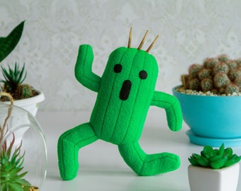 Handmade Cactuar plush  - Cactuar decoration, mascot, handmade soft cactus made to order