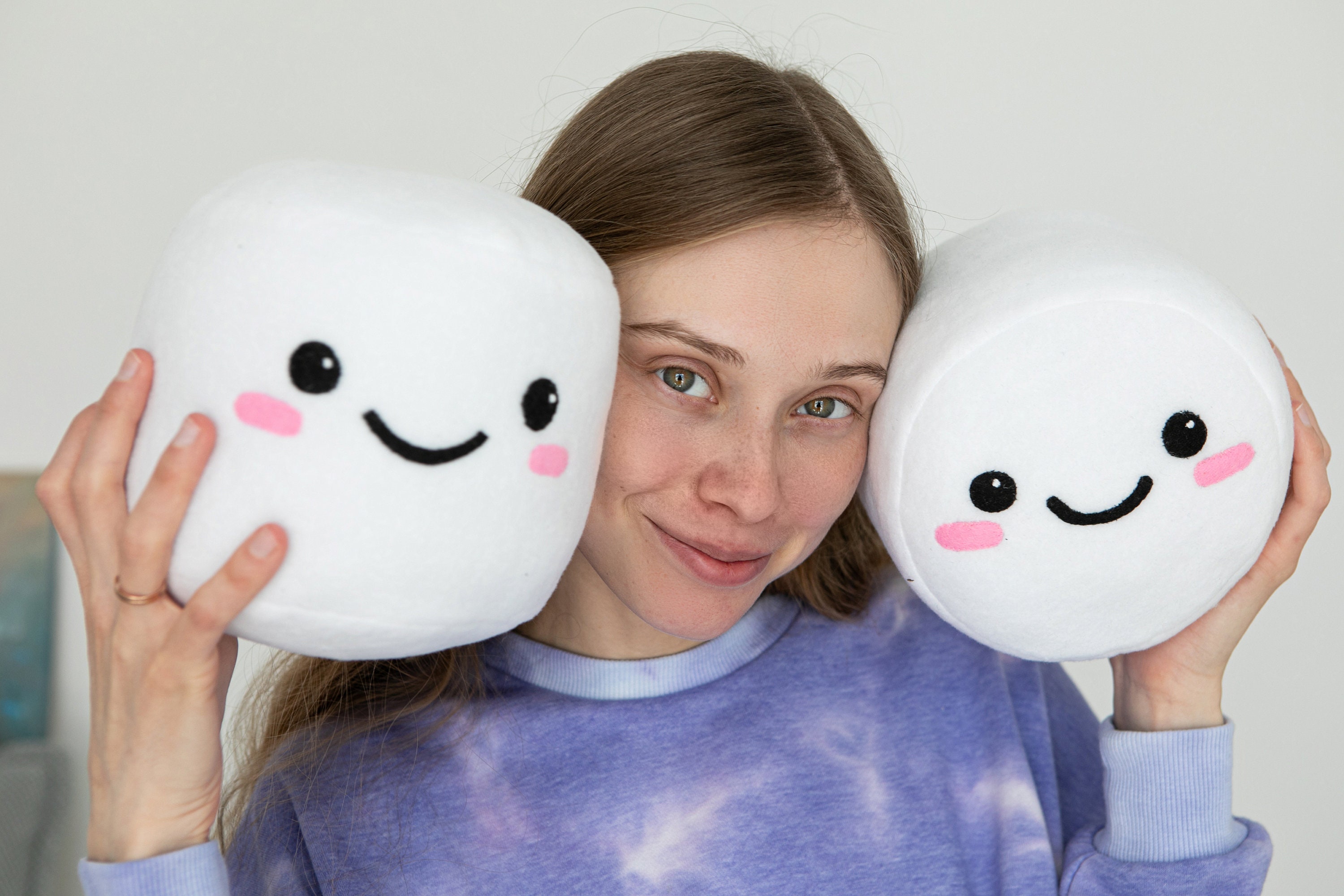 Marshmallow plush Handmade marshmallow kawaii toy 5.1x6.2 in Etsy