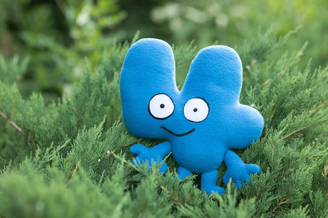 BFDI Four Handmade Plush Toy Blue Four Plush Battle for Etsy Canada