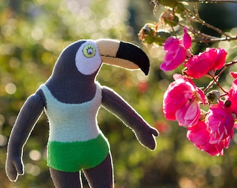 Tuca plush Inspired by Tuca and Bertie, handmade stuffed animal, Tuca FANART