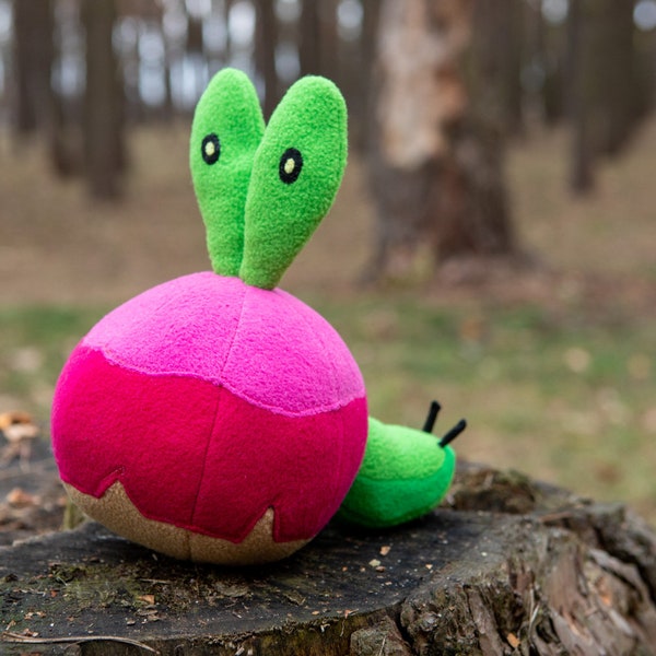 Applin plush - Applin Pokemon Plush - handmade stuffed animal, 8.6x8.2x7.8 in
