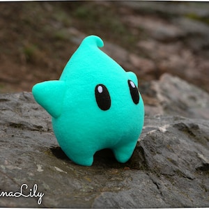 Luma plush, blue soft star, 8 in, handmade plushie, made to order