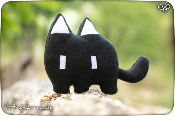 Mewo Omori Plush Black Cat Soft Toy Handmade Cat Doll Made 