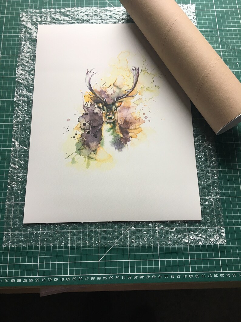 Stag Art Print, Stag Illustration, Stag Painting, Deer Print, Stag Wall Art, Watercolour Stag Print, Digital Stag Print, Deer Painting Print image 5