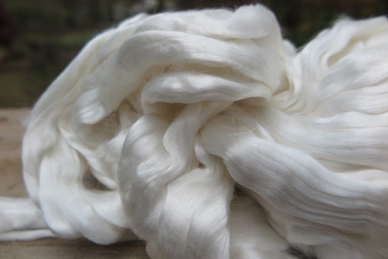 1 Lb Silk Roving Mulberry Bombyx Silk Silver Silk Roving Etsy