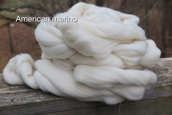 1 lb US Merino Top, 19 Micron Domestic Undyed Merino Top, natural roving, dyeable merino top, undyed merino roving