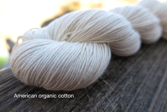 U.S. Organic Cotton Fingering Yarn, undyed yarn, dyeable yarn