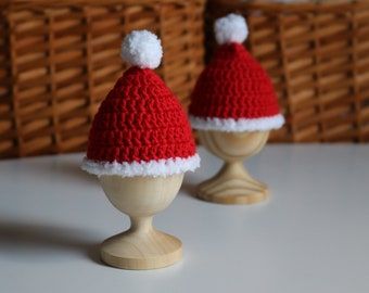Santa hat egg cozy, Christmas Decoration, Table decoration, Egg warmer, Mery Christmas