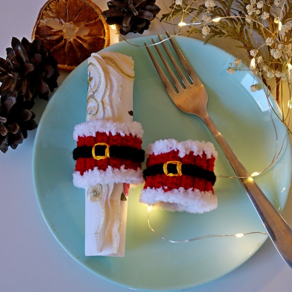 Crochet napkin rings, New Year decor, set of 2, New Year party decor, Christmas napkin ring, Crochet Christmas, Christmas decoration