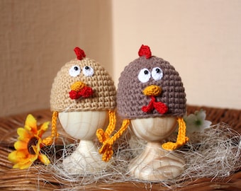 Chicken Egg Cosy, crochet egg cozy, Cute Easter Gift, Hen Egg Cozie, Easter Egg Warmers, Holiday Decor, Farm Table Decor, Farmhouse Kitchen
