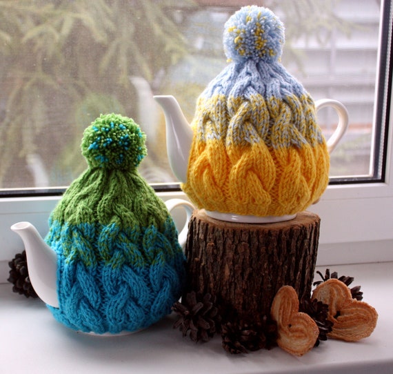 定期入れの Pom, Pom With Cozy Tea Knitted Yellow-light Green-blue Blue, その他