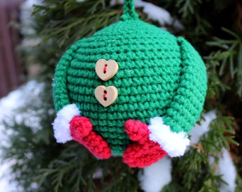 Juguete de árbol de año nuevo de Navidad verde, suéter de ganchillo de Navidad, decoración de año nuevo hecha a mano, bola de Amigurumi de Navidad, regalo de año nuevo de Navidad
