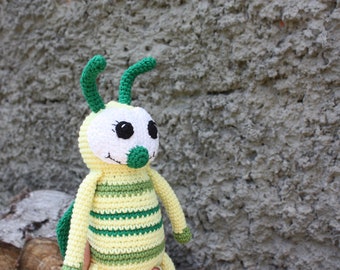 Crochet moth, Crochet Insect Toy, Children's Toy, Crochet Baby Toy, moth butterfly, yellow insect, soft toy