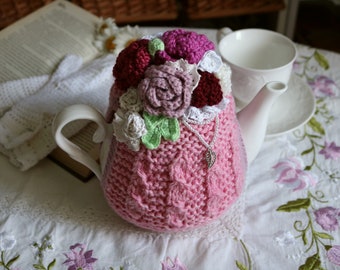 Té acogedor en estilo vintage, tetera grande, té de la tarde, decoración de la cocina, shebby chic, té acogedor, estética vintage, cocina acogedora, tetera