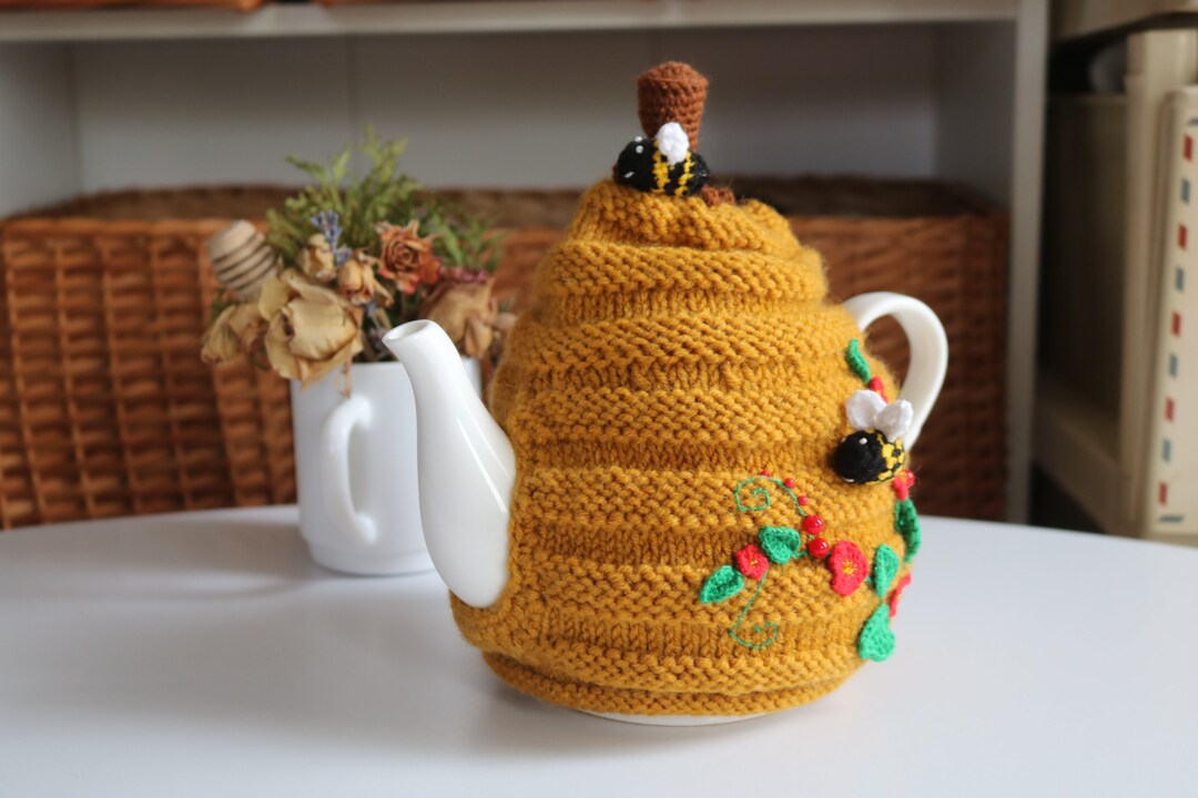 Tea Cozy Bee Hive Bumble Bees & Flowers Large Teapot Etsy UK
