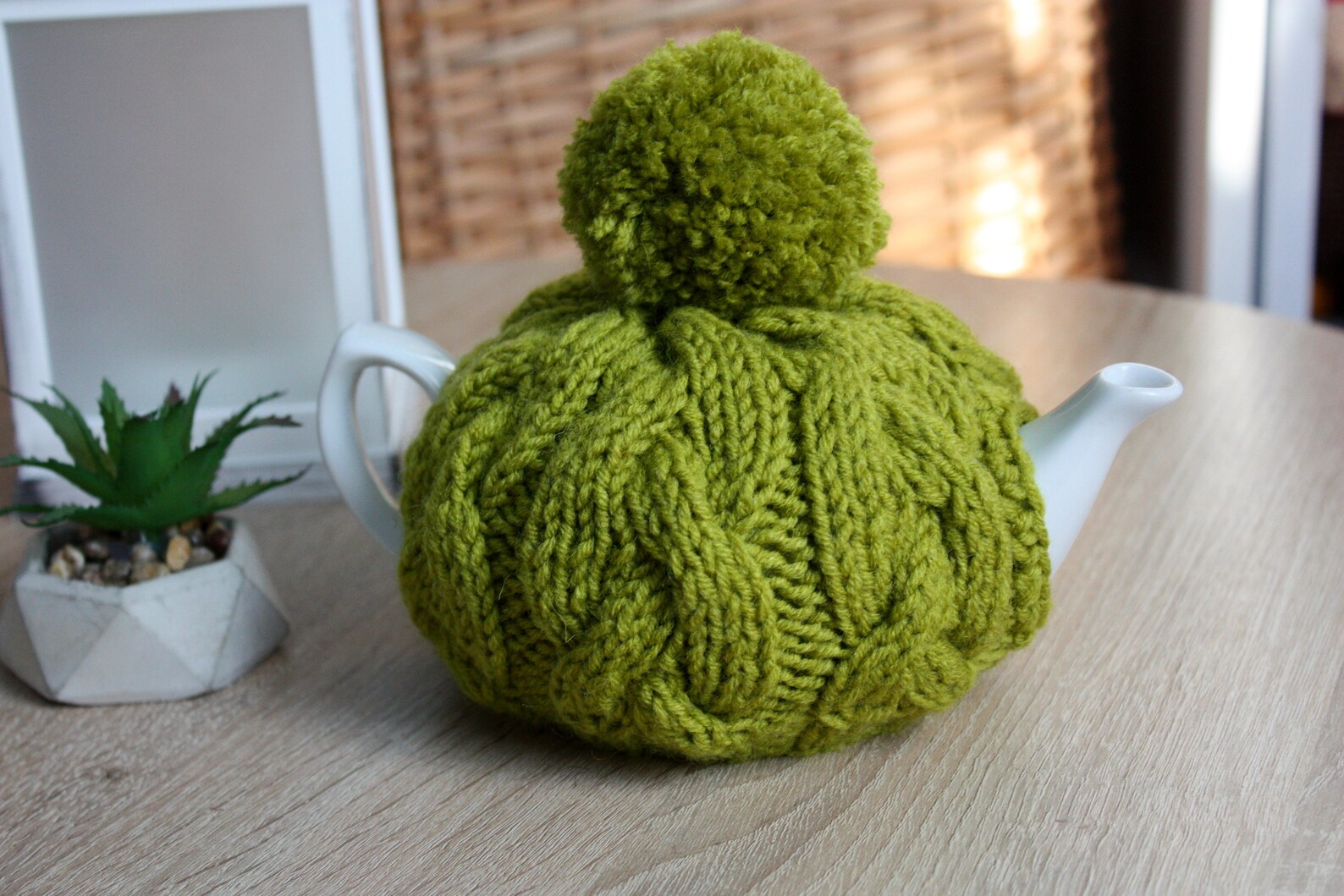 Knit Tea Cozy With Pom Pom Teapot Warmer Wool Tea Cosy | Etsy Australia