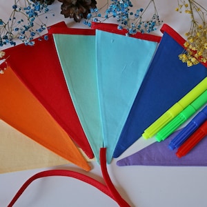 Multicolor bunting garland, Reusable Fabric Bunting, Banner, Pennant, Flag, Garland, Wall decor, Bunting Flags, Party Bunting, Rainbow Party