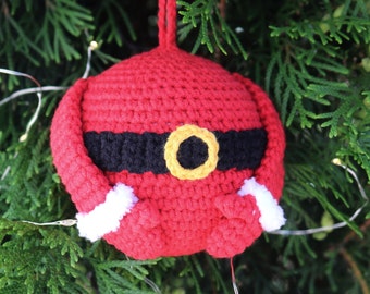 Juguete de árbol de año nuevo de Navidad rojo, suéter de ganchillo de Navidad, decoración de año nuevo hecha a mano, bola de Amigurumi de Navidad, regalo de año nuevo de Navidad