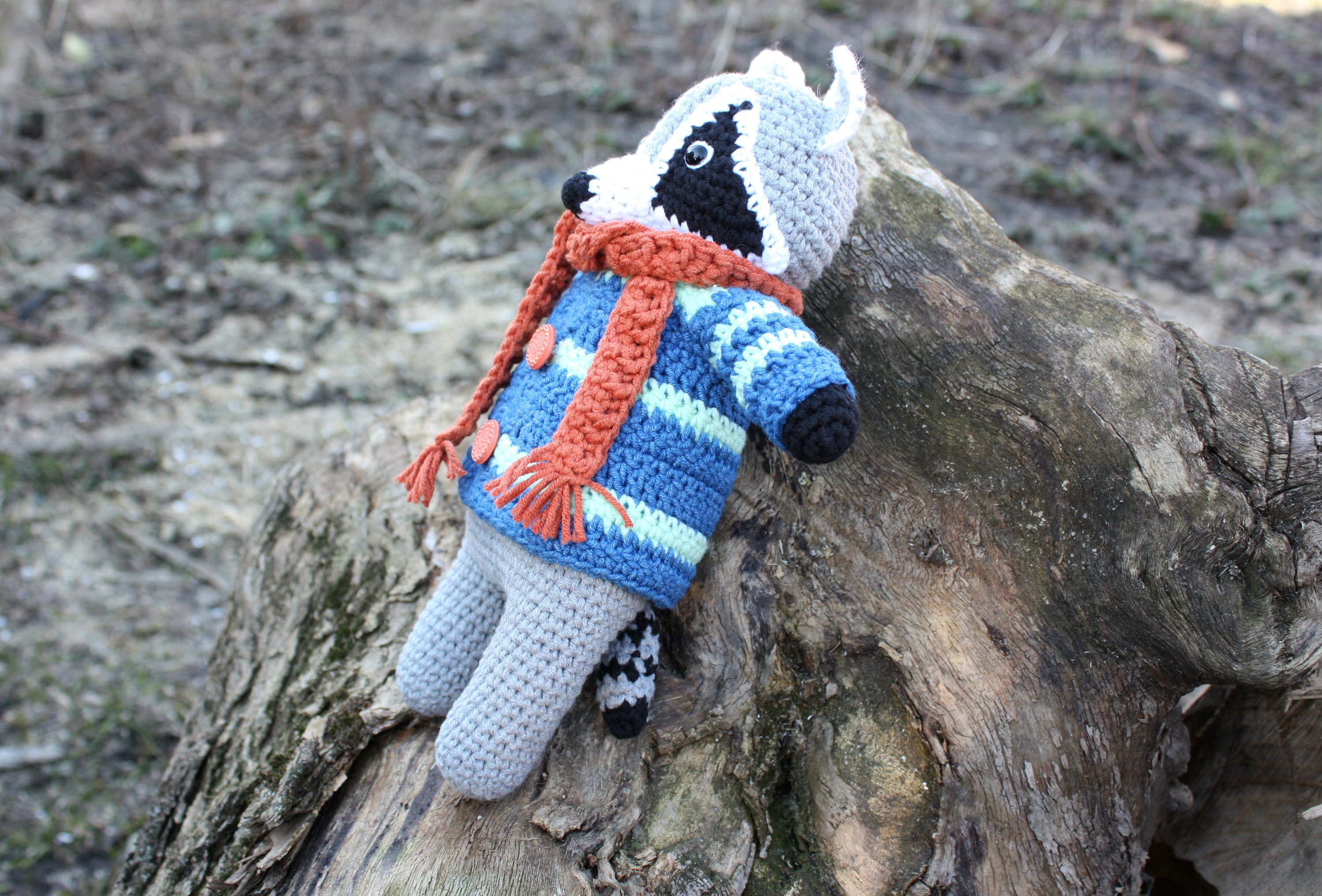 Handmade Crochet Raccoon Toy