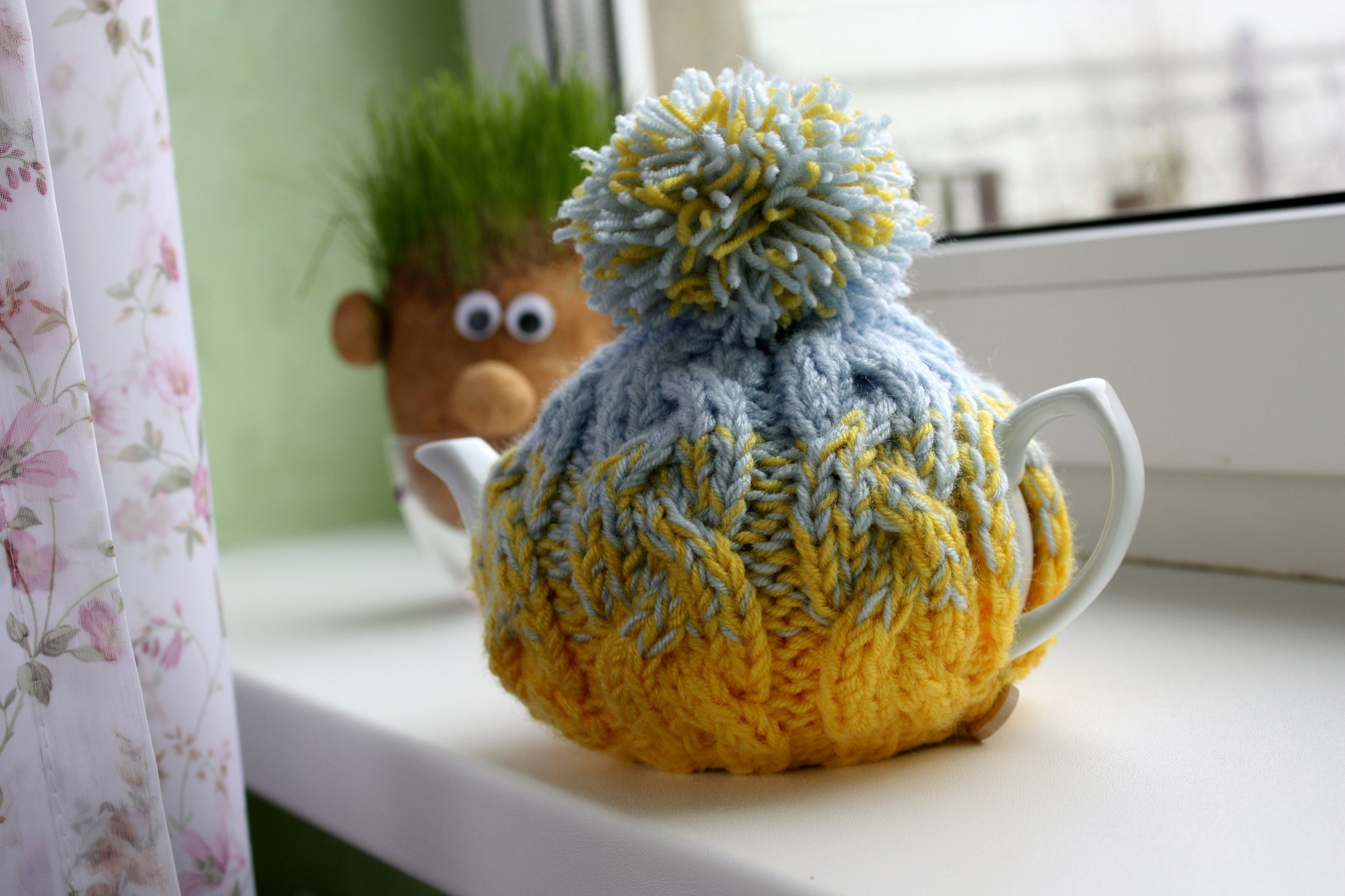 Knit Tea Cozy With Pom Pom Teapot Warmer Wool Tea Cosy | Etsy Australia