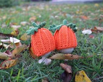 Funda para huevos de calabaza, funda para huevos de ganchillo, gorro para huevos, calentador de huevos, porta huevos, decoración de cocina, decoración de otoño, funda para huevos de otoño