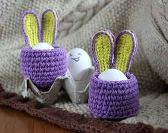 Bunny egg holder, egg cosy, crochet egg cosy, egg warmer, egg holder, kitchen decor, bunny Easter decor, Easter table decoration