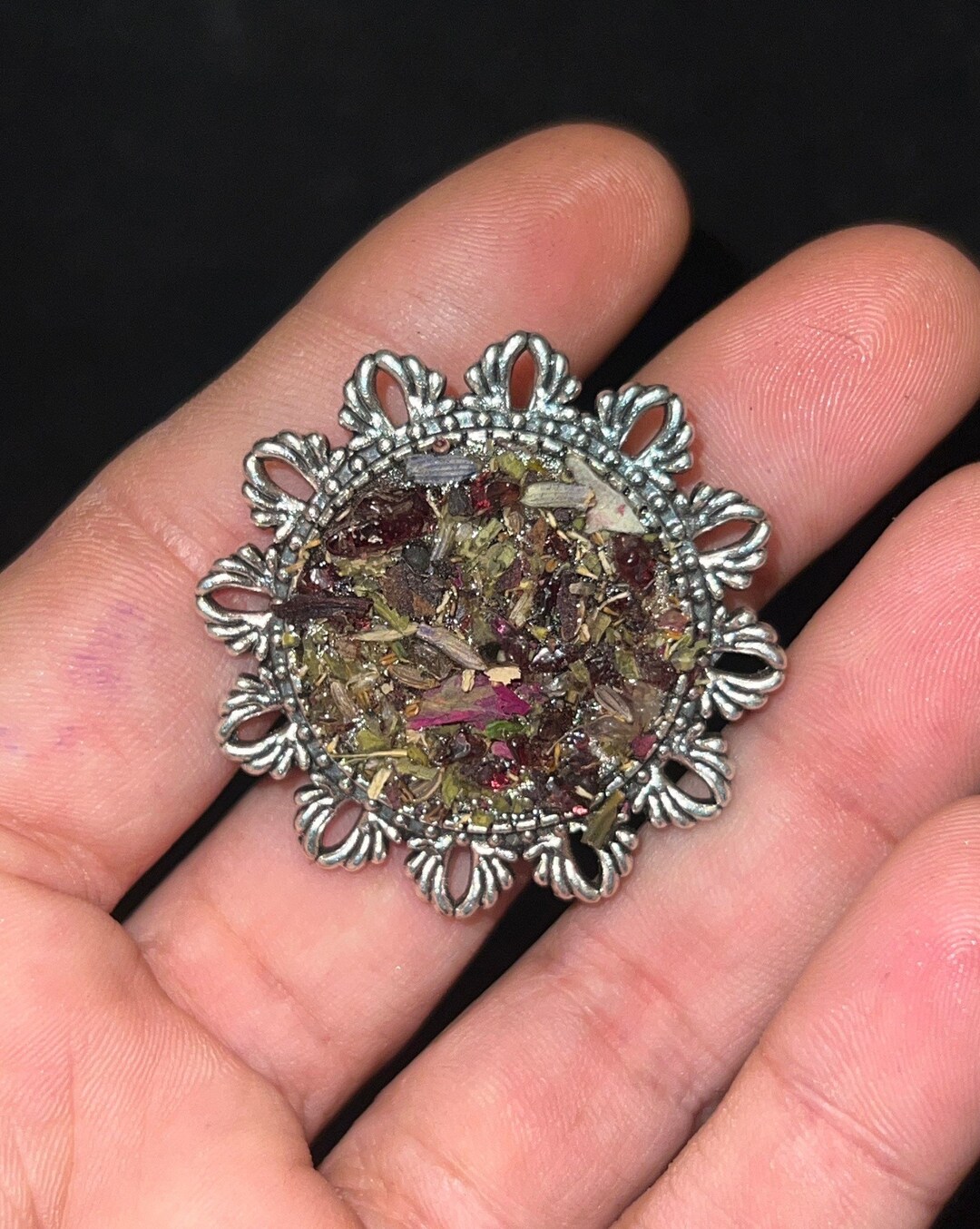 Love Drawing Spell Brooch/ Preserved Attract Love Spell Pin/ Self Love