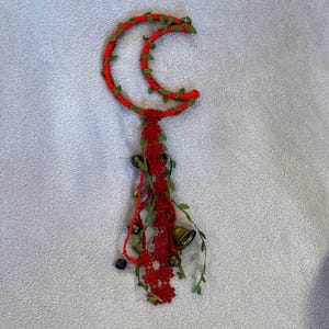 Home Protection Moon Bells/ Protection Witches Bells/ Protection Spell Door Knob Hanger/ Witches Bells with Black Tourmaline Healing Crystal