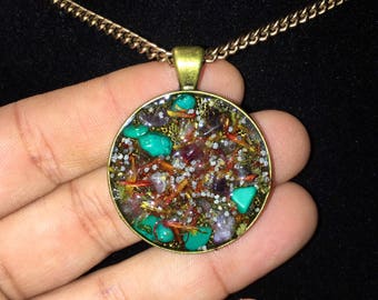 Psychic Spell Necklace/  Preserved Connect to Your Higher Self Spell/ Clarity Necklace/ Spell Necklace/ Crystal Necklace/ Herbal Necklace