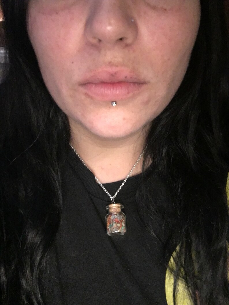 Psychic Spell Vial Connect to Your Higher Self Spell Vial Clarity Necklace Spell Necklace Crystal Necklace Herbal NecklaceVial