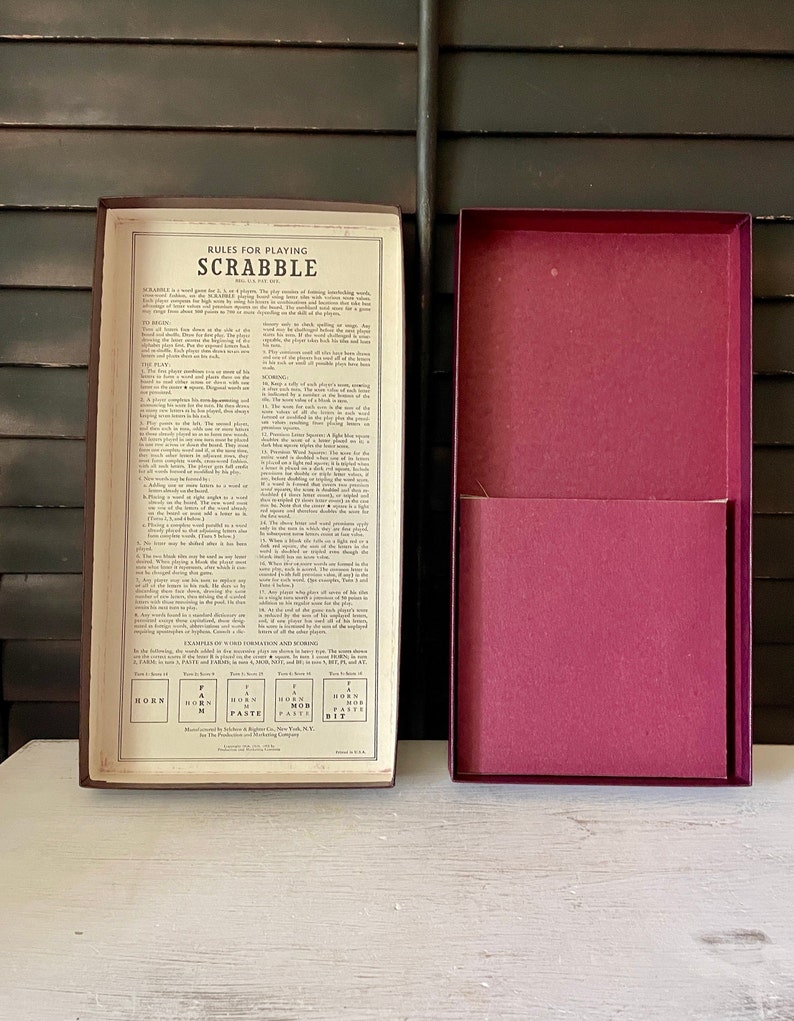Scrabble-complete in Original Box-1953-selchow and Righter-vintage ...
