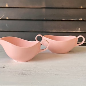 Pink Melamine Sugar and Creamer Set-Vintage Melamine Set