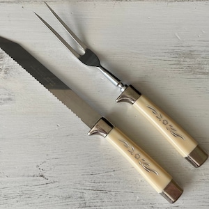 Carving Set-Sheffield Cutlery Set-Emdeko-Vintage Stainless Steel Carving Set in Original Box