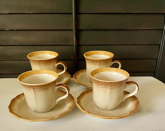 Mikasa Whole Wheat Footed Cups and Saucer-mikasa Granola E8001