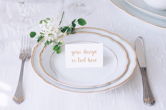 Place Card On The Table,2 Stock Photography