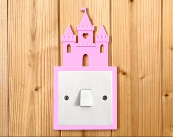 Light Switch Cover Surround Decoration Nursery Baby Girl Room Castle Princess Pink Wall Decor New Home Kids Playroom