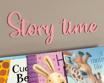 Story Time Sign Once Upon a Time Reading Corner Nursery Decoration Wall First Book Baby Children Bookcase Girl Boy Christmas Gift Reading