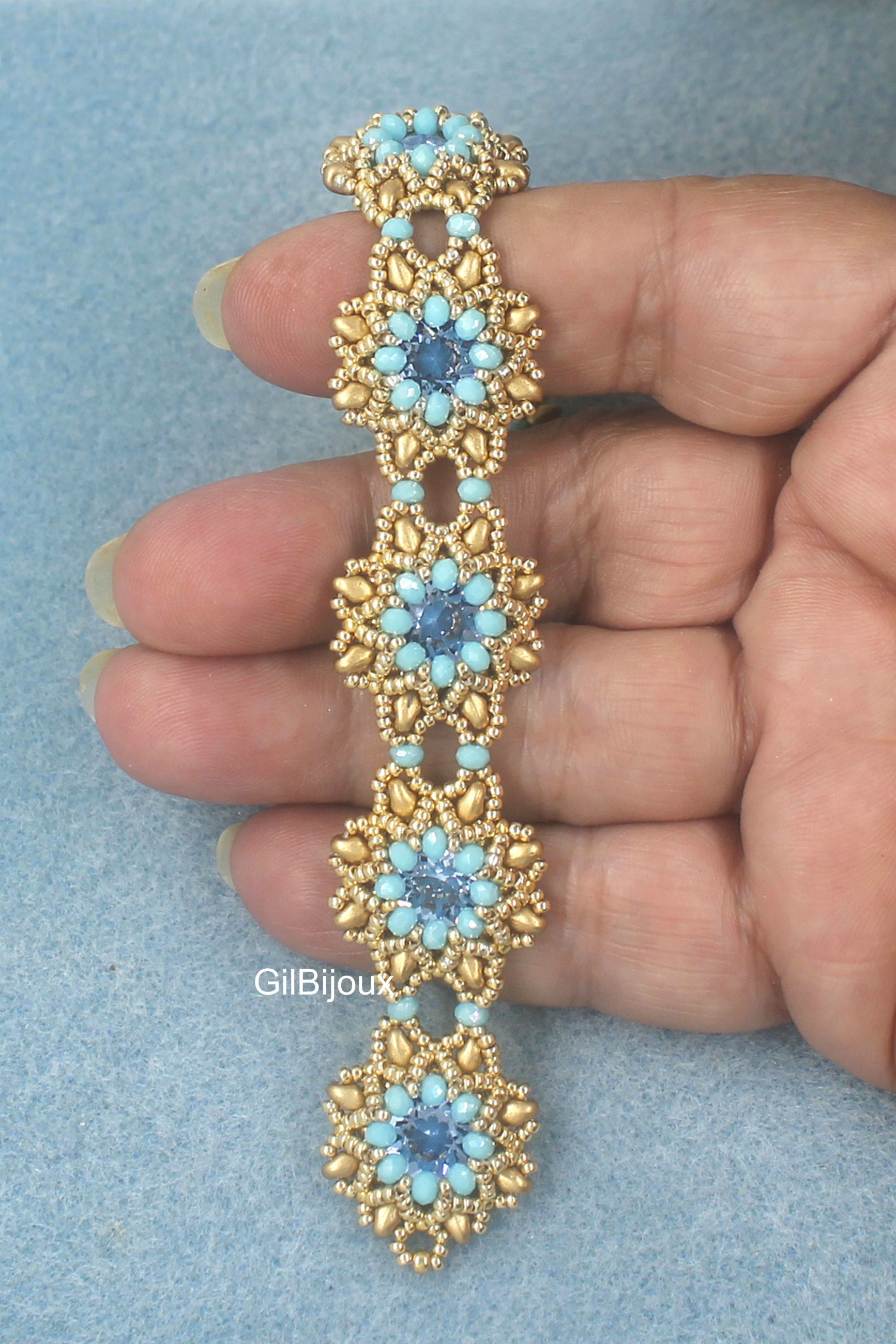 DIY Beading Tutorial Bracelet With Chaton 8mm, Alison Bracelet Pattern