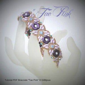 Tutorial beads bracelet with Swarovski Tae Pink Pattern image 2