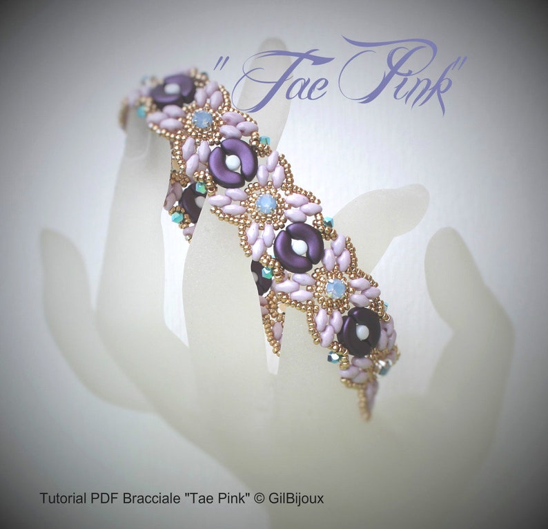 Tutorial beads bracelet with Swarovski Tae Pink Pattern image 2