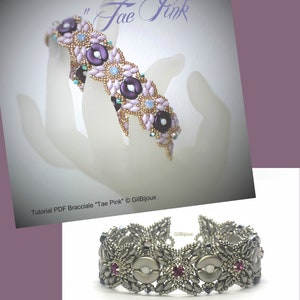 Tutorial beads bracelet with Swarovski Tae Pink Pattern image 1