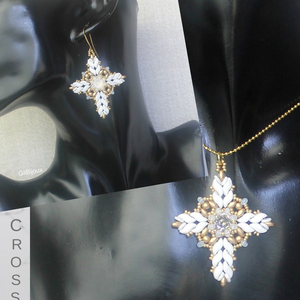 DIY- Cross Pendant Tutorial with StormDuo and Swarovski Chaton. Christian Cross Pattern.