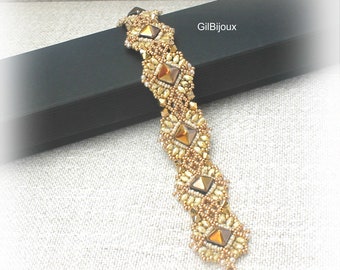 DIY Mira Bracelet Tutorial, Pattern with BeadStud and Swarovski - GilBijoux