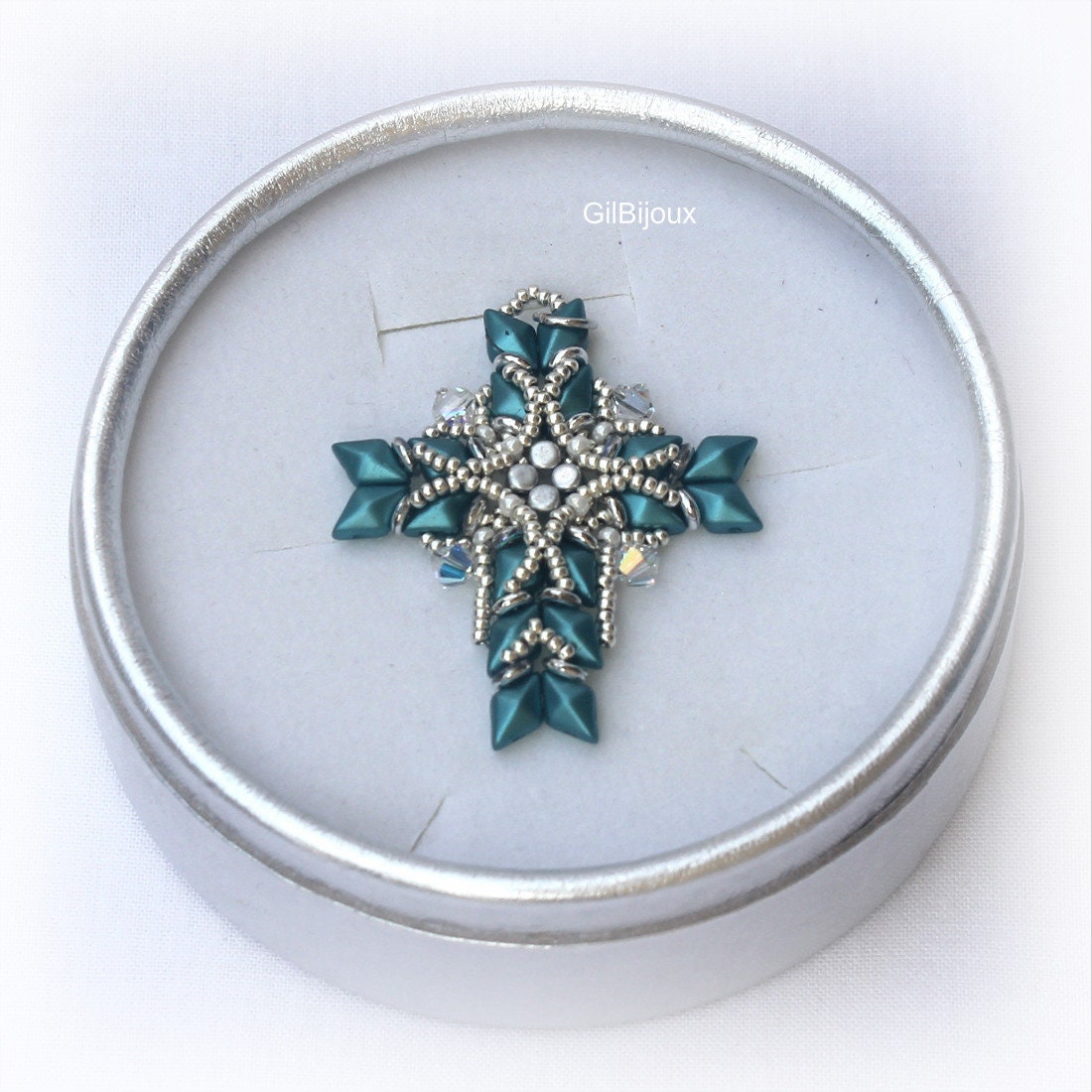 DIY Beaded Cross Pendant Pattern With Diamonduo and Etsy