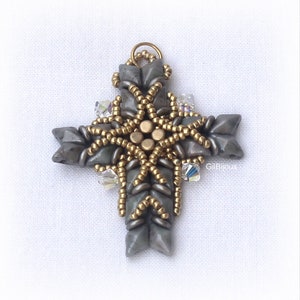 DIY, Beaded Cross pendant pattern, with Diamonduo and Swarovski. image 10