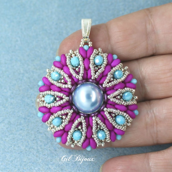 Diy Pendant Tutorial maya Pattern With Swarovski - Etsy