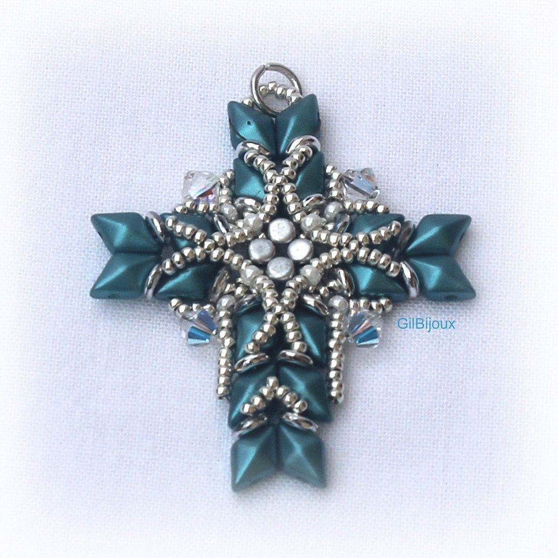 DIY Beaded Cross Pendant Pattern With Diamonduo and Etsy