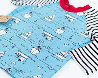 Organic T-Shirt - Long Sleeve: Baby T-Shirt, Boat T-Shirt, Hipster Baby, Trendy Kids Clothes, Baby Boy Shirt, Cute Baby Girl, Nautical